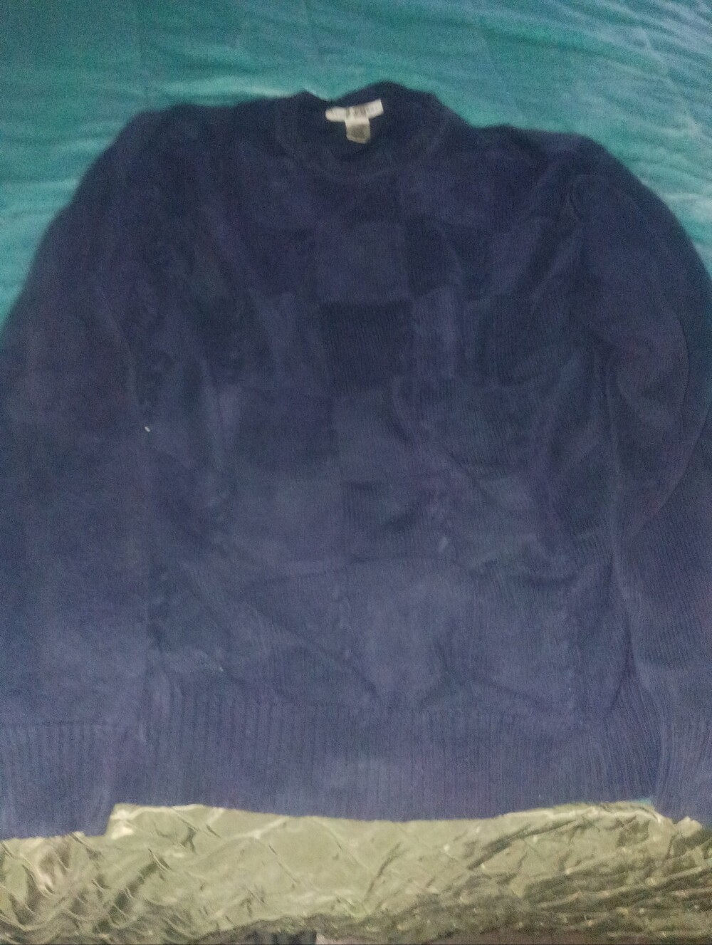 Vintage Men's Navy Blue Crewneck Sweater By Geoffrey Beene